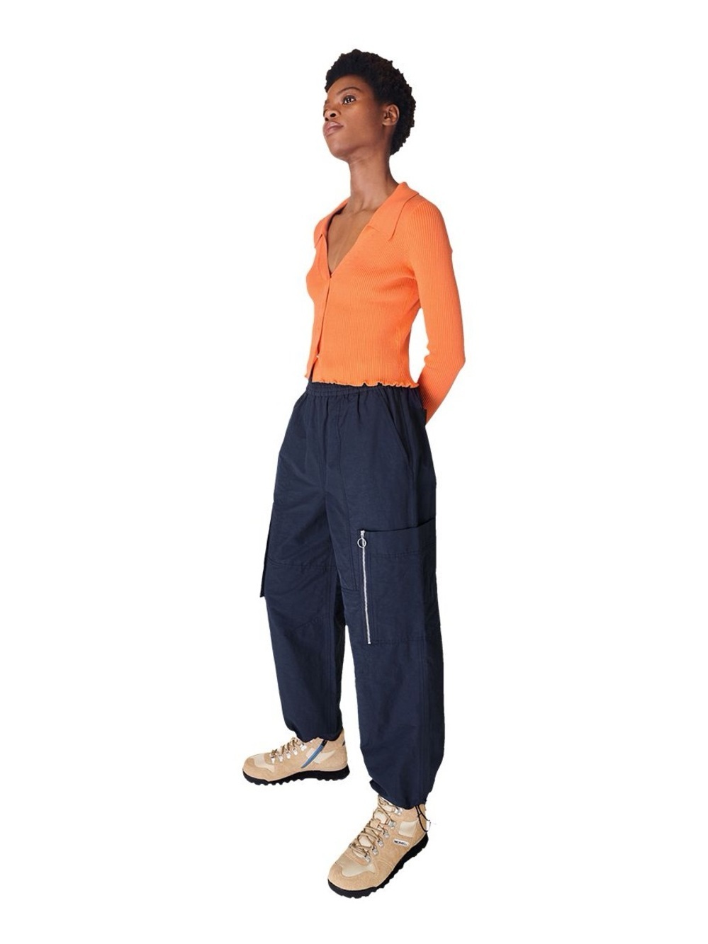Sweaty Betty Utility Trouser Women's Pant Size 6 Pockets Elastic Waist Navy